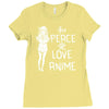 peace love anime Ladies Fitted T-Shirt