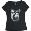 round neck dog wolf Women's Triblend Scoop T-shirt