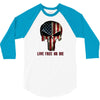 skull us flag live free or die 3/4 Sleeve Shirt