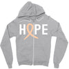 Hope Uterine Cancer Awareness Zipper Hoodie