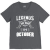 Legends Are Born In October V-Neck Tee