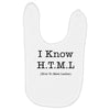 i know html Baby Bibs