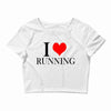i love running Crop Top