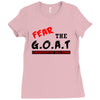 the goat white t shirt greatest of all time basketball baseball footba Ladies Fitted T-Shirt
