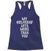 my girlfriend lifts more than you Racerback Tank