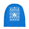 funny ugly christmas smiley emoticon Baby Beanies