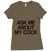 ask me about my cock rooster Ladies Fitted T-Shirt
