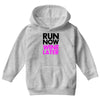 run now wine later Youth Hoodie