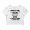 Super August Girl Crop Top