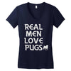 real men love pugs Women's V-Neck T-Shirt