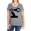 black robot Ladies Curvy T-Shirt