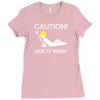 caution men at work Ladies Fitted T-Shirt