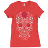 rose sugar skull Ladies Fitted T-Shirt