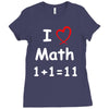 kids boys childrens i love math 1+1=11 funny Ladies Fitted T-Shirt