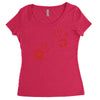 bloody hand print funny zombie kill undead blood horror killer Women's Triblend Scoop T-shirt