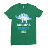 grumpa saurus rex Ladies Fitted T-Shirt