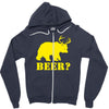 beer t shirt bear plus deer funny tee drinking college humor party shi Zipper Hoodie