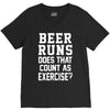beer runs does that count as exercise funny V-Neck Tee