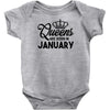 Queens Are Born In january Infant Clothing