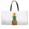 rainbow pineaplle Weekender Totes