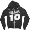 team 10  silver Zipper Hoodie