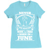 Never Underestimate Dog Rescuer Who Was Born June Ladies Fitted T-Shirt