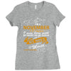 I'm a november woman I was born with my heart Ladies Fitted T-Shirt