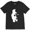 sax player lady face optical illusion V-Neck Tee