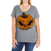 skull pumpkin Ladies Curvy T-Shirt