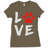 love dog paw Ladies Fitted T-Shirt