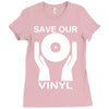 save our vinyl dj club Ladies Fitted T-Shirt