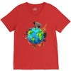 animal polygon around the planet V-Neck Tee
