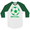 brasil sport soccer ball fun 3/4 Sleeve Shirt