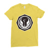 white and black Ladies Fitted T-Shirt