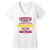 i never dreamed i'd grow up to be a super cool motocross mom but here Women's V-Neck T-Shirt