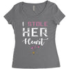 i stole her heart couple Women's Triblend Scoop T-shirt