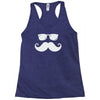 hipster glasses and moustache Racerback Tank
