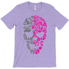 two coloured patterned skull   mens funny T-Shirt