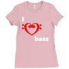 i love heart bass guitar music Ladies Fitted T-Shirt