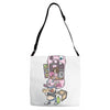 piggy pizza Adjustable Strap Totes