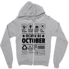 Born In October Zipper Hoodie