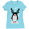 christmas penguin Ladies Fitted T-Shirt
