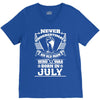 Never Underestimate Old Man Who Was Born July V-Neck Tee