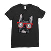 frenchie hipster Ladies Fitted T-Shirt
