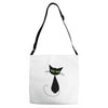 black cat idiot Adjustable Strap Totes