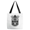 samurai skull Tote Bags