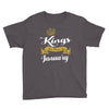 kings are born in january Youth Tee