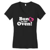 Bun in the Oven with Heart Baby Girl Women's V-Neck T-Shirt