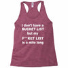 fucket list Racerback Tank