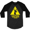 caution shapes being thrown printed 3/4 Sleeve Shirt
